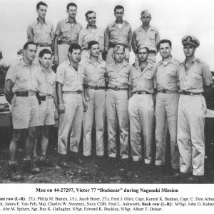 Men aboard the Bockscar during the Nagasaki Mission